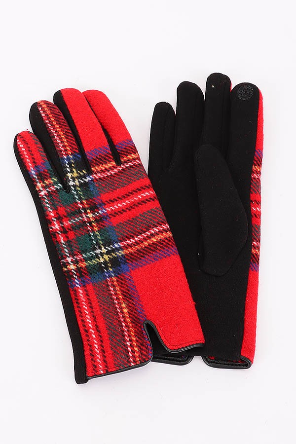 Classic Red Plaid Gloves