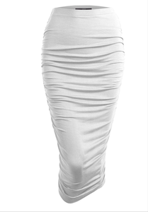 Midi Ruched Pencil Skirt