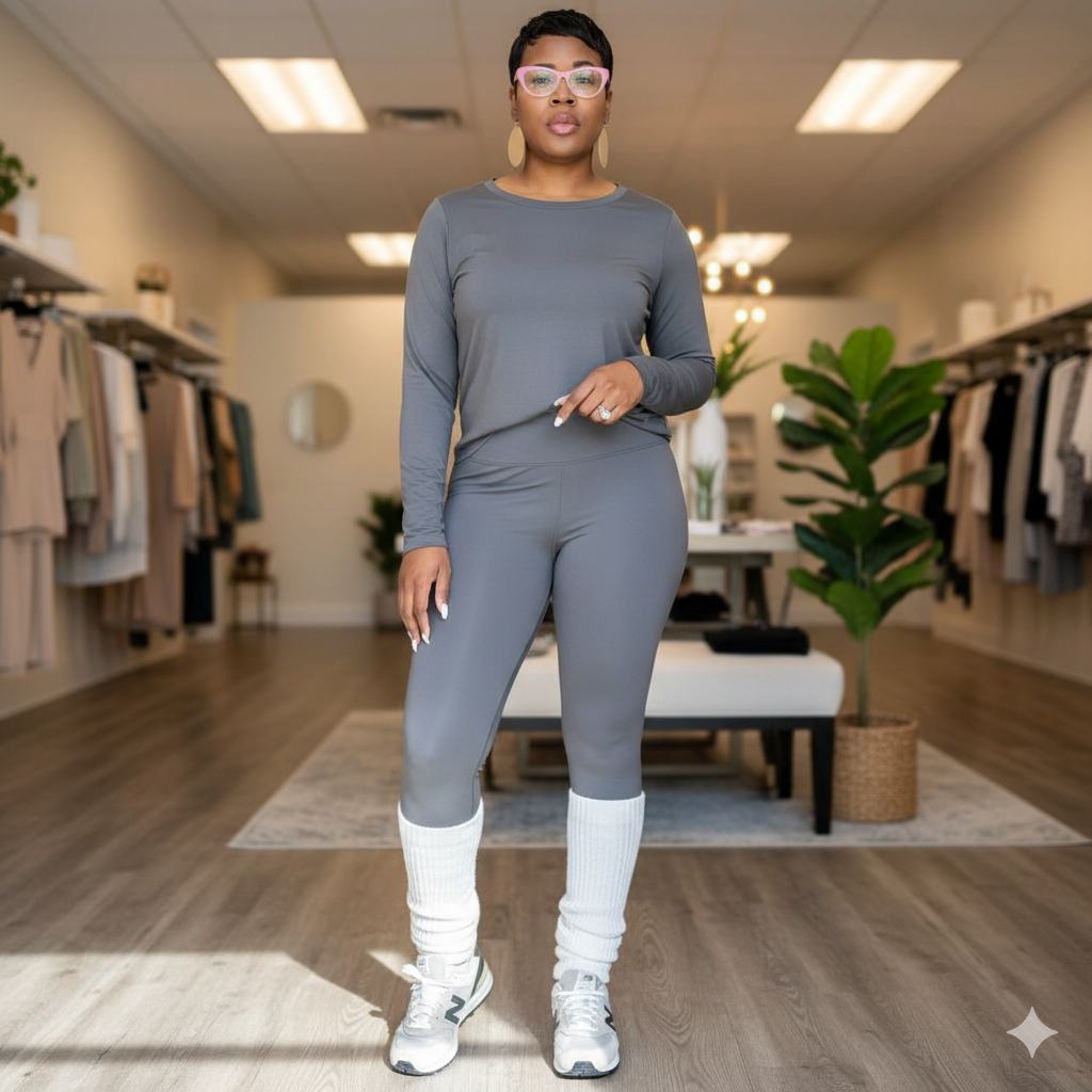 Gun Metal Grey Cozy Two Piece